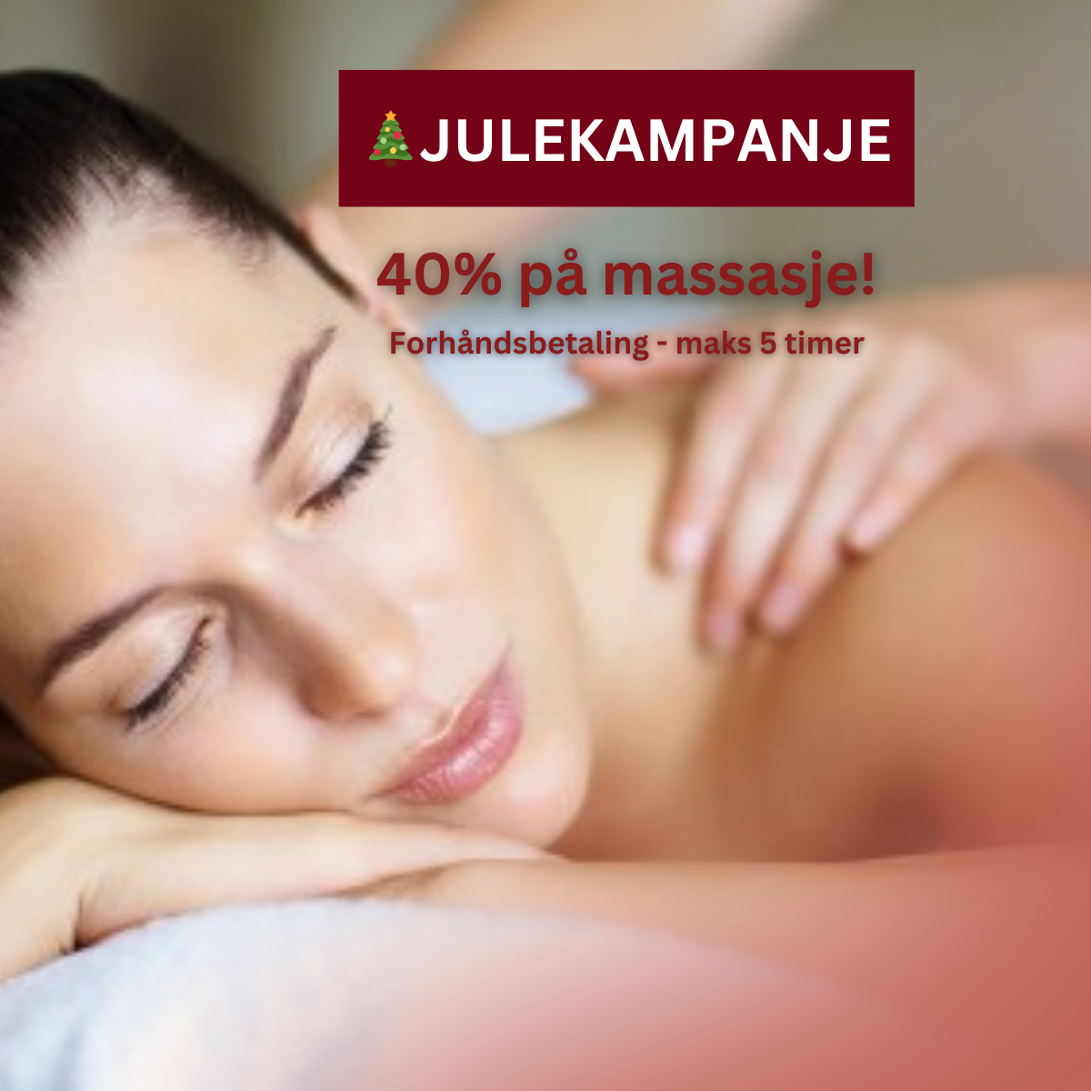 JULEKAMPANJE – Spar 40 % på massasje!