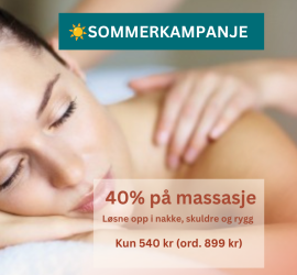 40% på massasje sommerkampanje